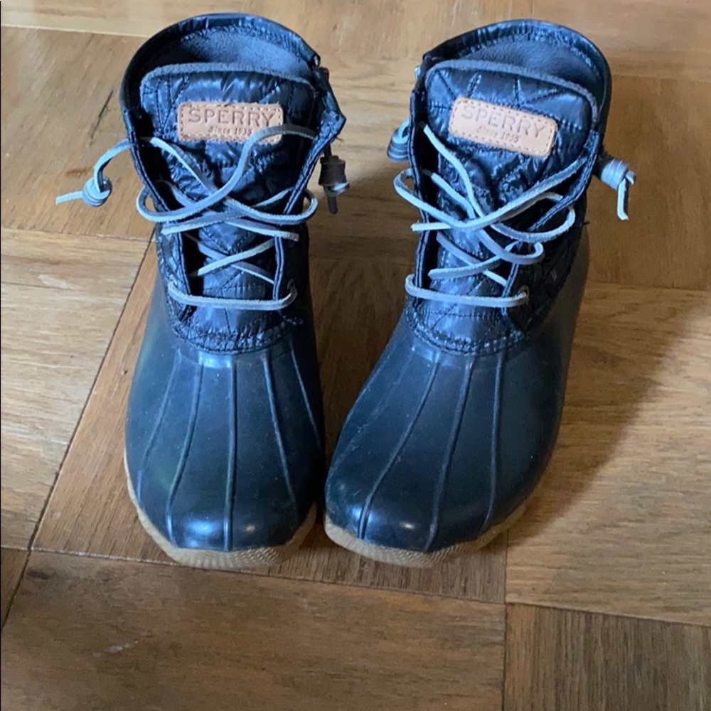 Sperry duck boots, Sz 7.5, dark blue/black